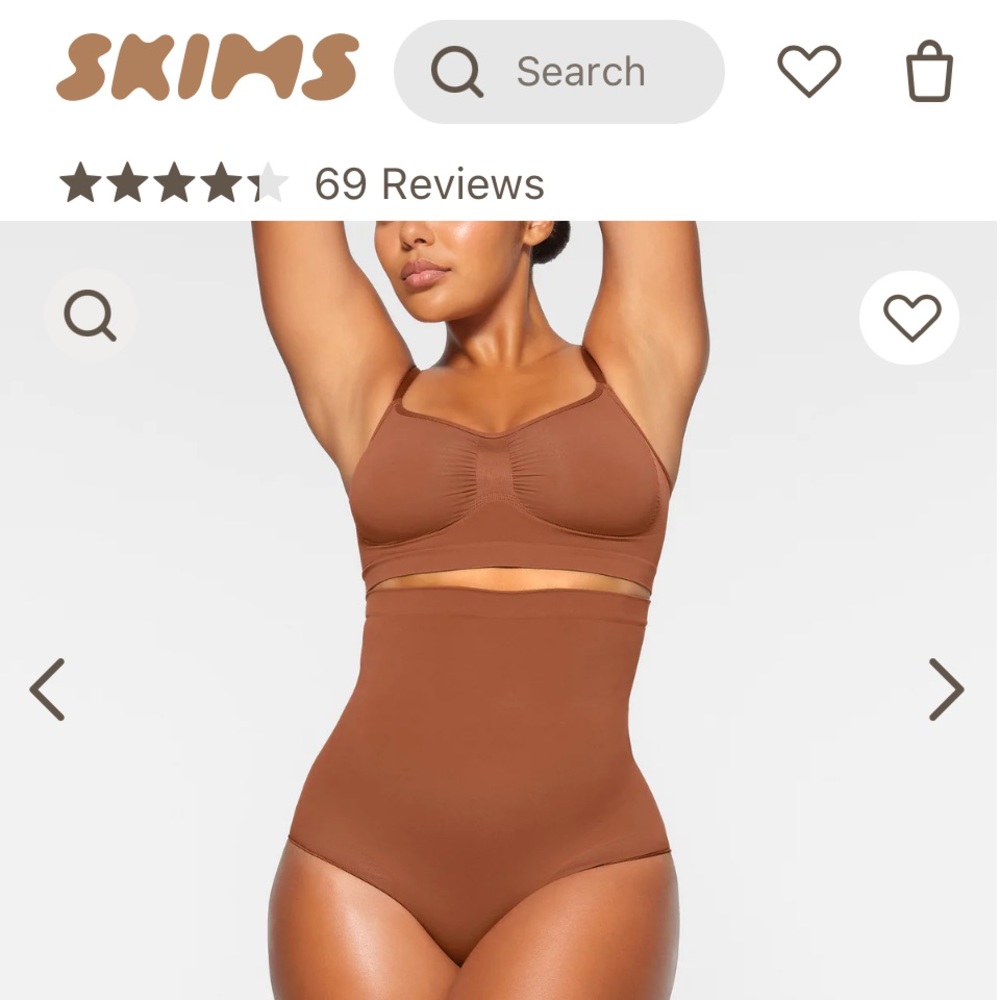 Skims Seamless Sculpt High-waisted Briefs size Large, Colour Bronze